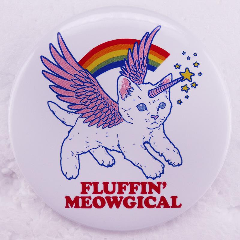 Unicorn Cat Pin - Cute Tinplate Badge Brooch