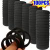 100pcs High Elastic Hair Bands for Girls Black Hairband Rubber Ties Ponytail Holder Scrunchies Kids Hair Accessories