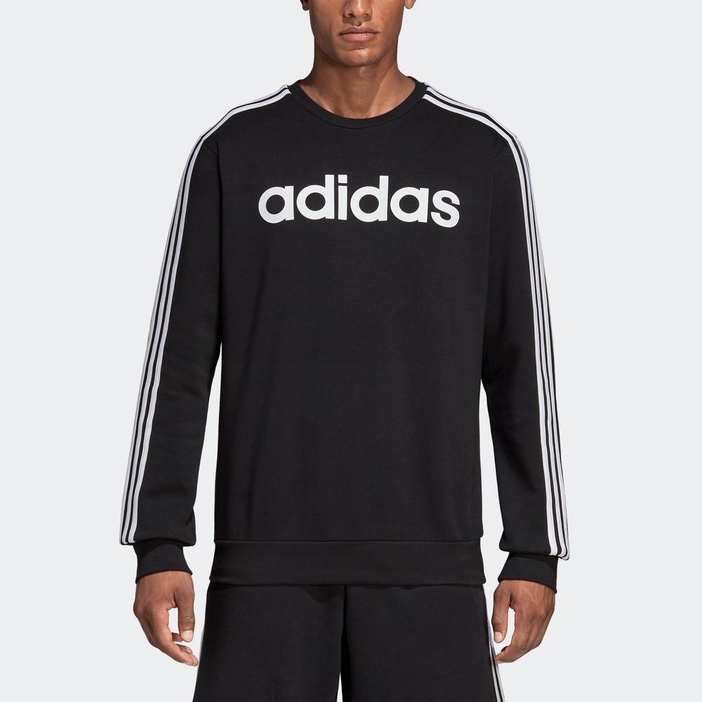 Adidas E 3S Crew Fl Fleece-Lined Sweatshirt Men Tops Black DQ3084