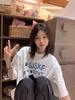 2025 American Heavyweight Pure Cotton Women's White Loose Short Sleeve T-shirt