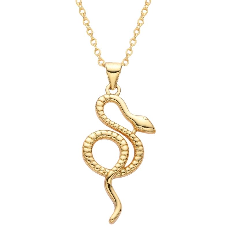 Schlangenanhänger Halskette Damen Party Halskette Einzigartiges Schlangenmotiv Hals Schmuck Kupfer Textur zur Aufwertung des Mode-Outfits