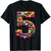 5 Year Old Blocks Building Master Builder 5th Birthday Boy T-Shirt PVH Mens Womens Tank Top Sweatshirt Hoodie Longsleeve 33 Black