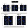 Blue Cube Door Curtains 2pcs   Lit Dark Cube Print Semi-Sheer Polyester Rod Pocket for Bedroom Living Office All-Season Decor