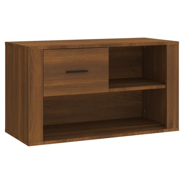 816759 vidaXL Shoe Cabinet Brown Oak 80x35x45 Cm Engineered Wood