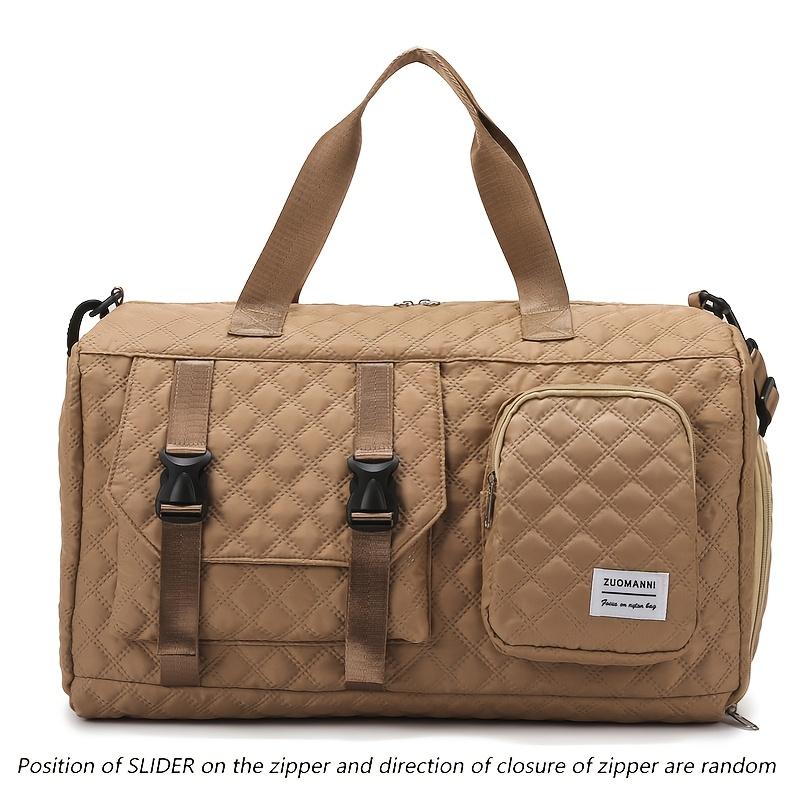 

Spacious Argyle Travel Duffle Bag - Durable Nylon, Portable Sports Gym Bag for Overnight Trips, Available in Gray,Pink, Purple, Black