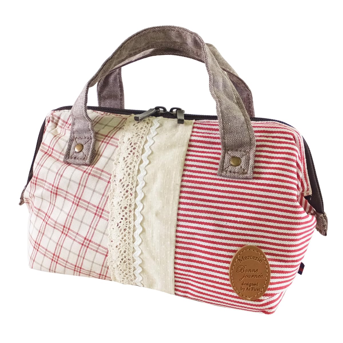 

AtFirst Lunch Wire Bag Natural Check Red AF5842