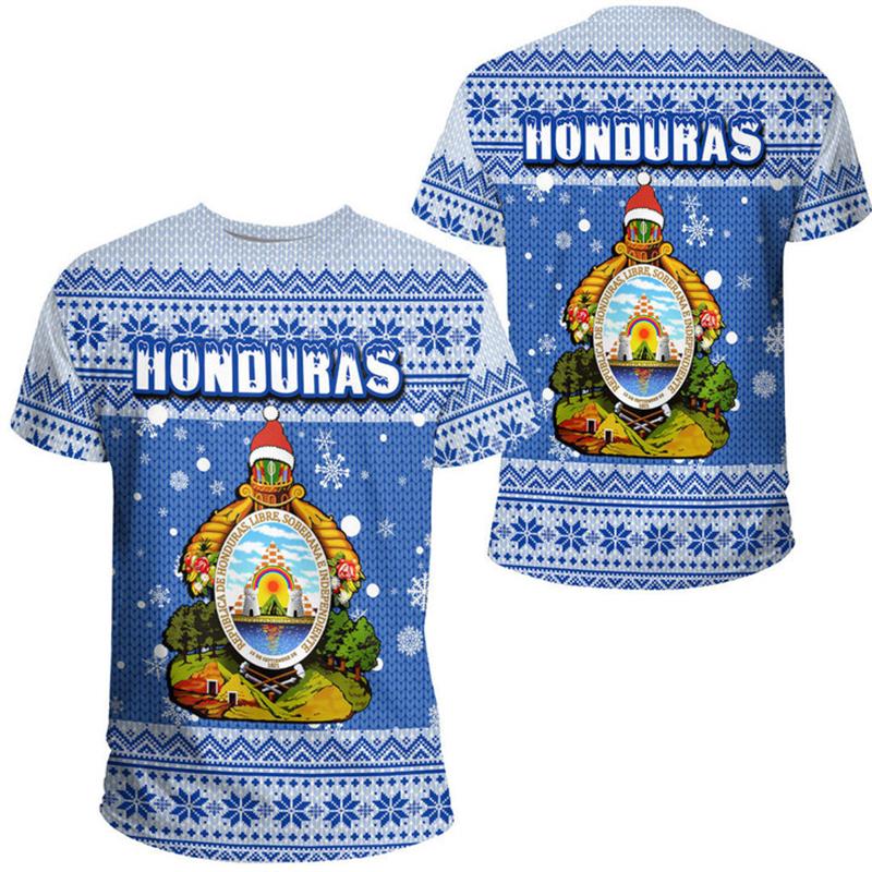 Honduras Flag Map 3D Printed T Shirt for Men Clothes Fashion Male T-Shirt National Emblem Tshirt Independence Day Tee Women Tops