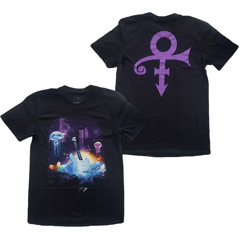 

Men s Prince Lotus Flower (Back Print) Slim Fit T-shirt Black XL