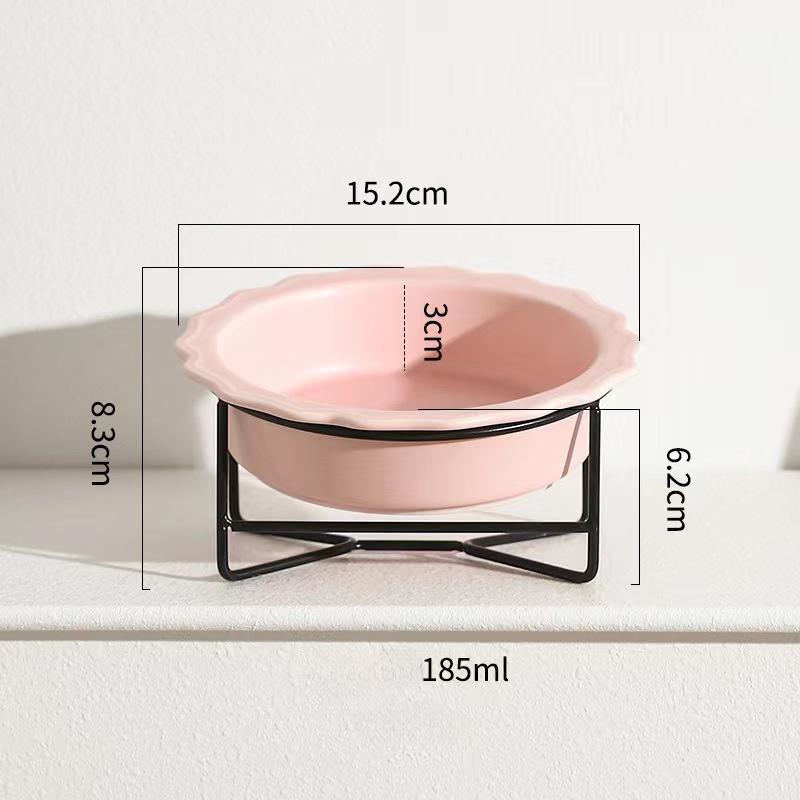 

Керамическая миска для кошек Миска для питья для домашних кошек Миска с защитой шеи Макарон Миска для еды большой вместимости для предотвращения расстройства миска для риса для домашних животных