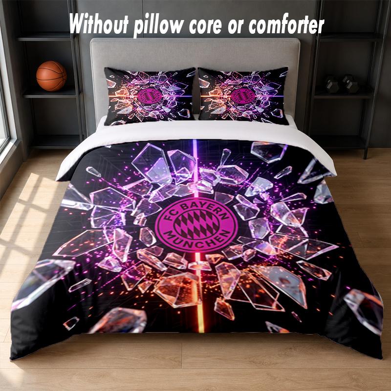 Bayern Munich Design Bed Bedding Set 1 Duvet Cover + 2 Pillowcases Soft Breathable Household Bed Linens