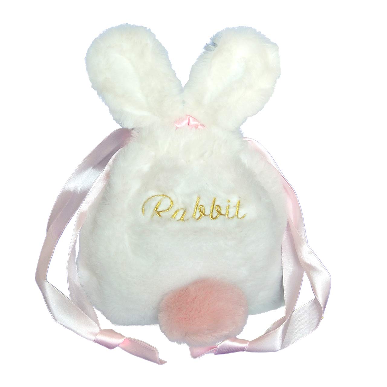 

Stork Corp CARAMEL MILK Cosmetic Rabbit Fluffy Drawstring Pouch for Cosmetics and Travel Bag, (White) белый
