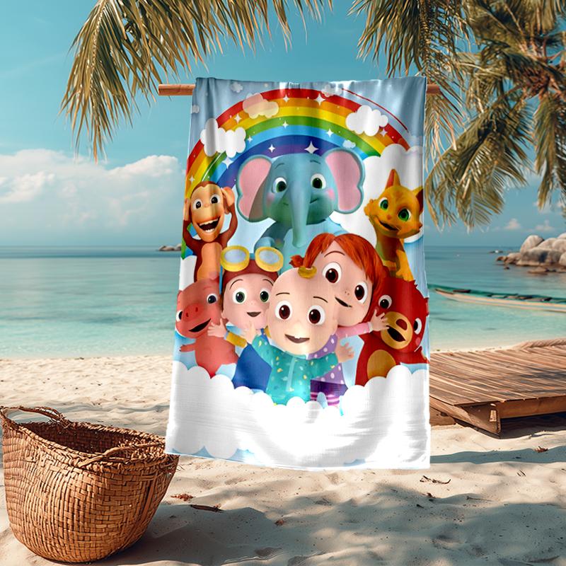 Ultra-Soft Beach Towel with Cocomelon Theme,Ideal for Pool - Camping, Diving - Perfect Travel Essential, Vibrant Beach Towel.