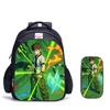 Ben10 Omnitrix Transformation Printing Two-Piece Set Elementary School Shoulder School Bag Large Capacity Grid Pencil Case Combination