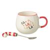 Gift Set Mug - J-LINE - Candy Cane - Ceramic - Stainless Steel - Red