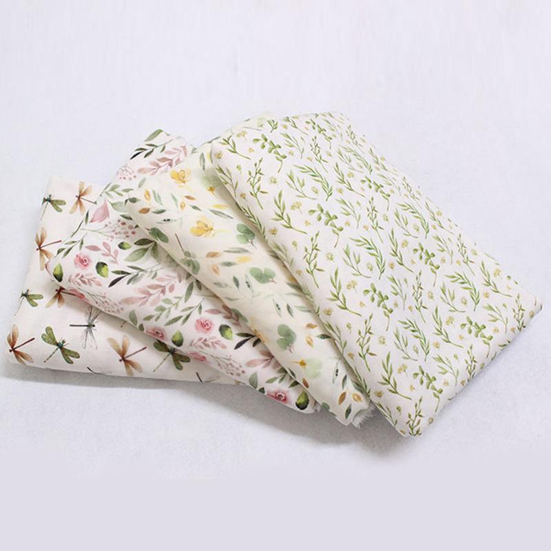 150X100cm Double Layer Gauze Fragmented Flowers Printing 70% Eco-Friendly Bamboo Fiber 30% Cotton Knitted Baby Fabric DIY Cloth