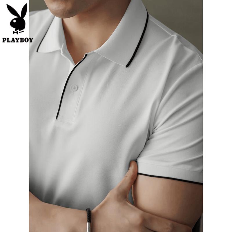 PLAYBOY Men s Old Money Style Cooling Short-Sleeve Polo Shirt 4XL 190