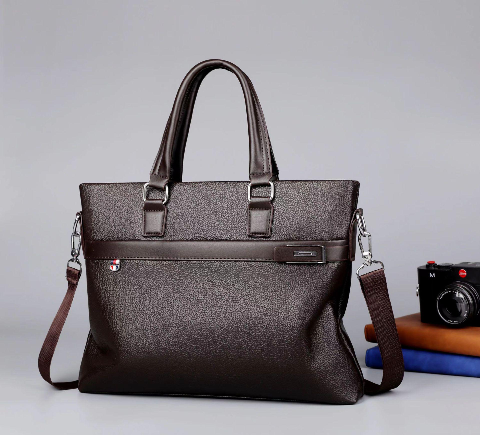 Мужской износостойкий кожаный портфель для ноутбука - Вместительная сумка кроссбоди/на плечо 13 inch