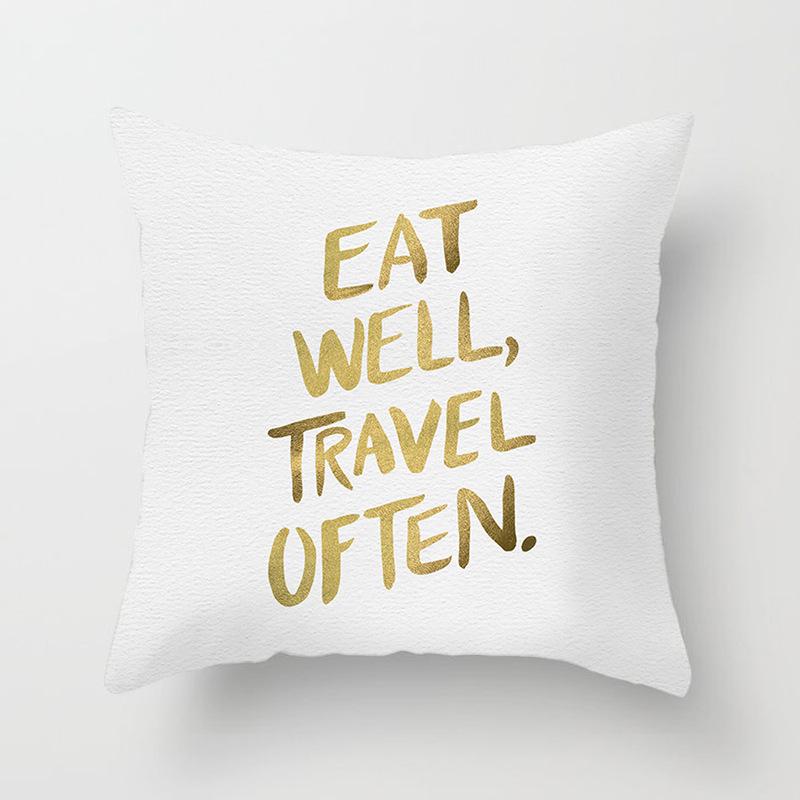 Home Furnishings Simple Golden Sofa Pillow Cover Digitally Printed Car Cushion Cover