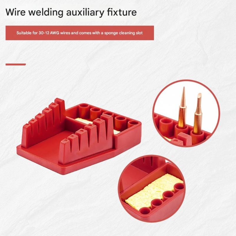 Soldering Tip Stand With Soldering Wire Holder Clamps Secure Storage Rack For Circuit Board Maintenance DIY Projects