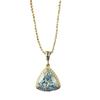 Lulu Tong S925 Silver Aquamarine Green Triangle Pendant Necklace - Light Luxury 