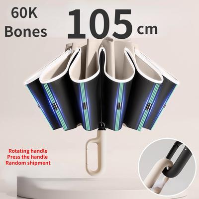 60K Buckle Men Women Umbrella  Fully Automatic Reverse Folding Umbrella with Windproof Reflective Stripe UV Umbrellas