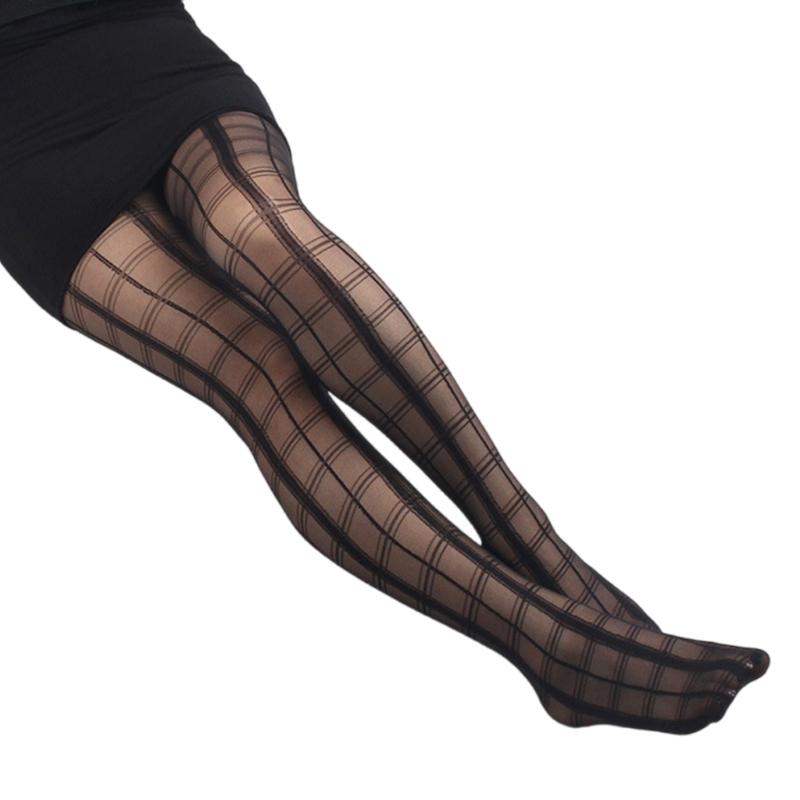 Breathable Checker Texture Pantyhose Women Hosiery High Elasticity Comfortable Stockings For Office Casual Wear