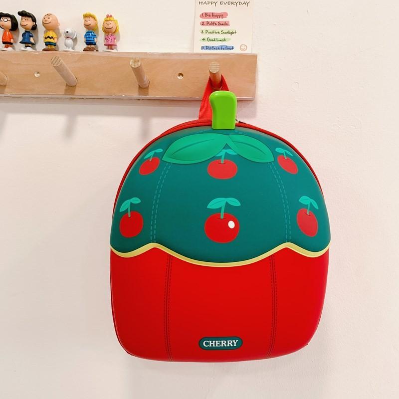 Cherry Fruit Letter Pattern Kids Kindergarten Backpack For School Travel  Use