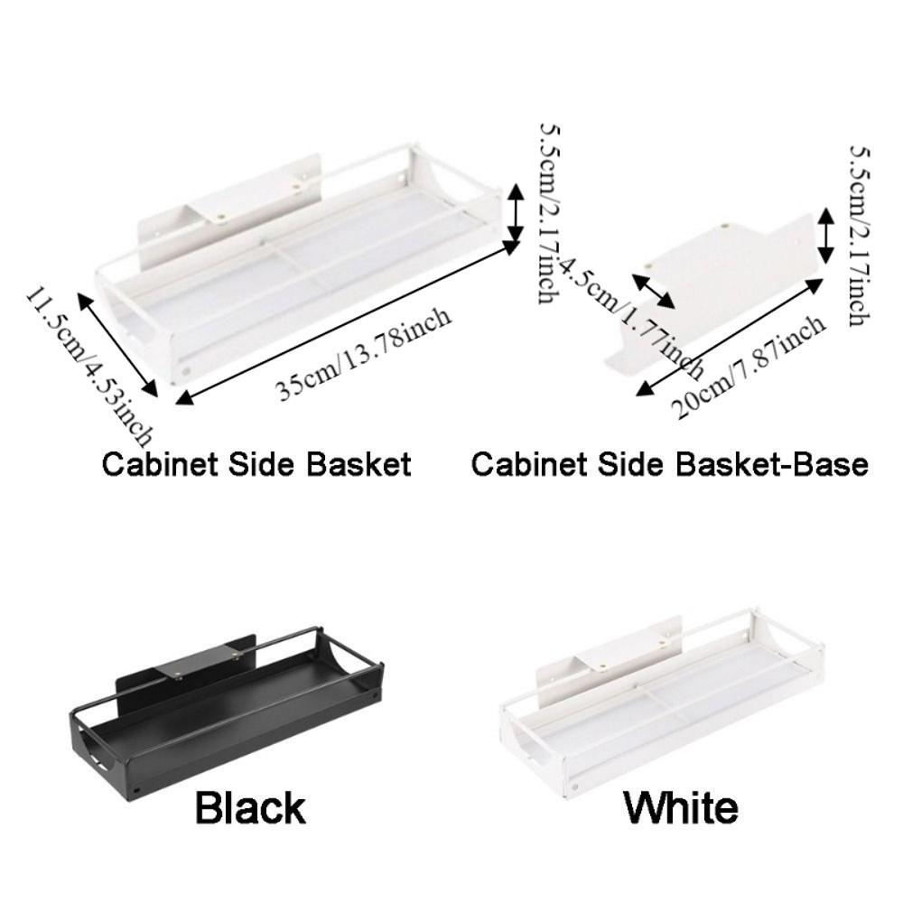Carbon Steel Narrow Storage Rack Punch Free Wall Mounted Sliding Storage Rack Space Saving Under Sink Organizer Pantry