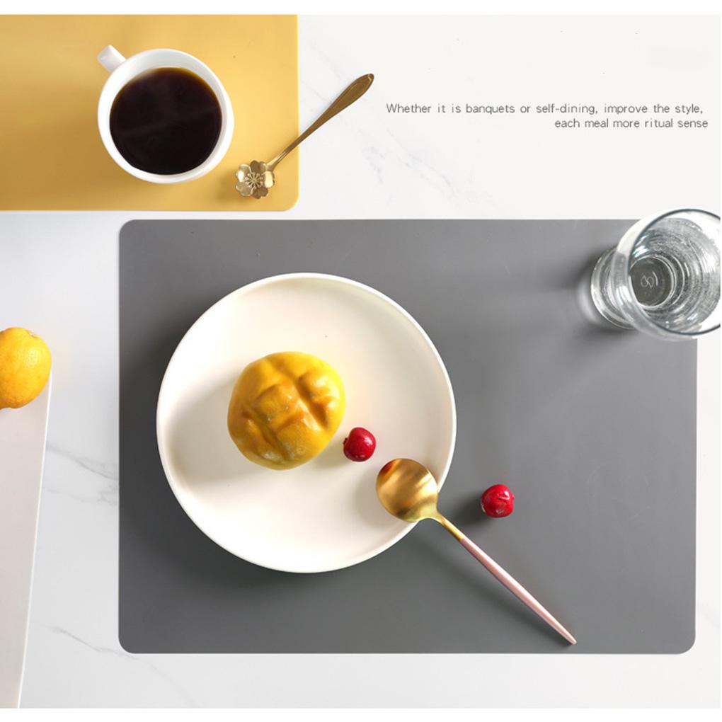 Placemat Portable Foldable Nonslip Heats-insulated Solid Color Household Student Children Place Mat Pad Accessories