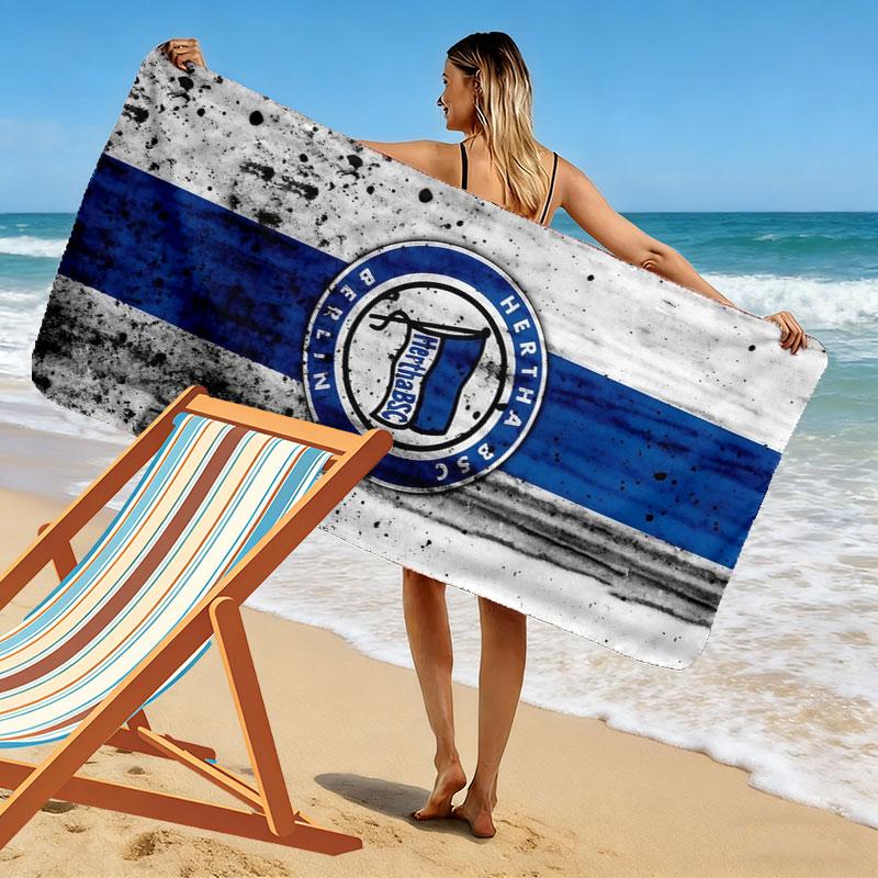 Hertha BSC Print Strandtuch, Großes Weiches Schnelltrocknendes Handtuch für Strand Camping Schwimmen