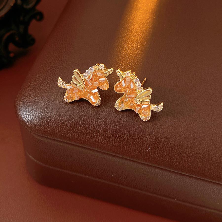 French simple zircon natal year pony pendant necklace accessories women's sweater chain necklace