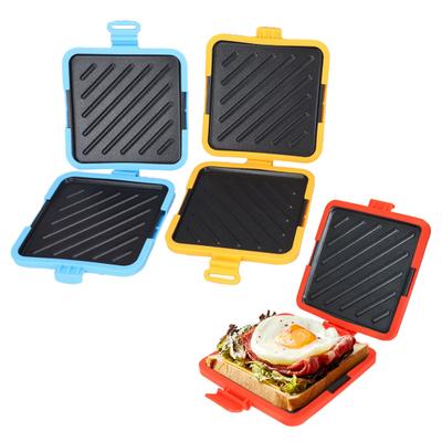 Microwave Toaster Sandwich Maker Baking Pan Non-Stick Dishwasher Safe Fast Even Cooking Sandwich Grill Pan for Home Office Breakfast