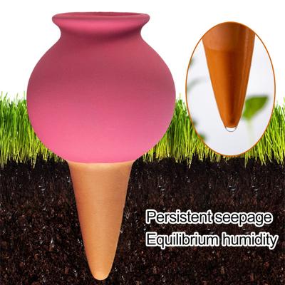4 pces rega gotejadores terracota auto-rega planta estacas de longa duração argila rega picos irrigador por gotejamento para plantas ao ar livre indoor