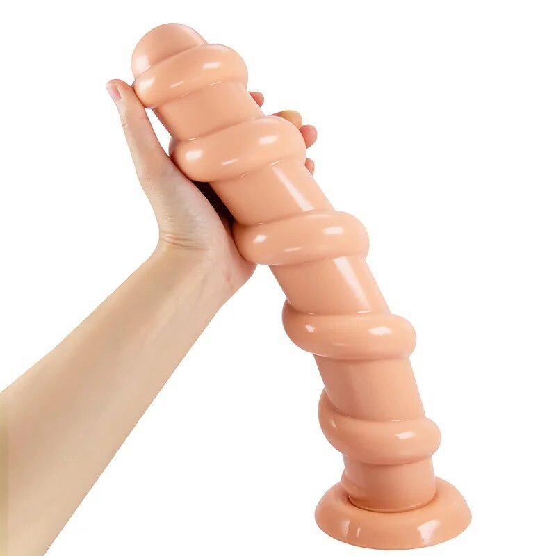 PVC Threaded Anal Plug Vaginal Massage Stick Deep Anal Expansion Masturbator Fisting Gay Sex Toys Realistic Dick