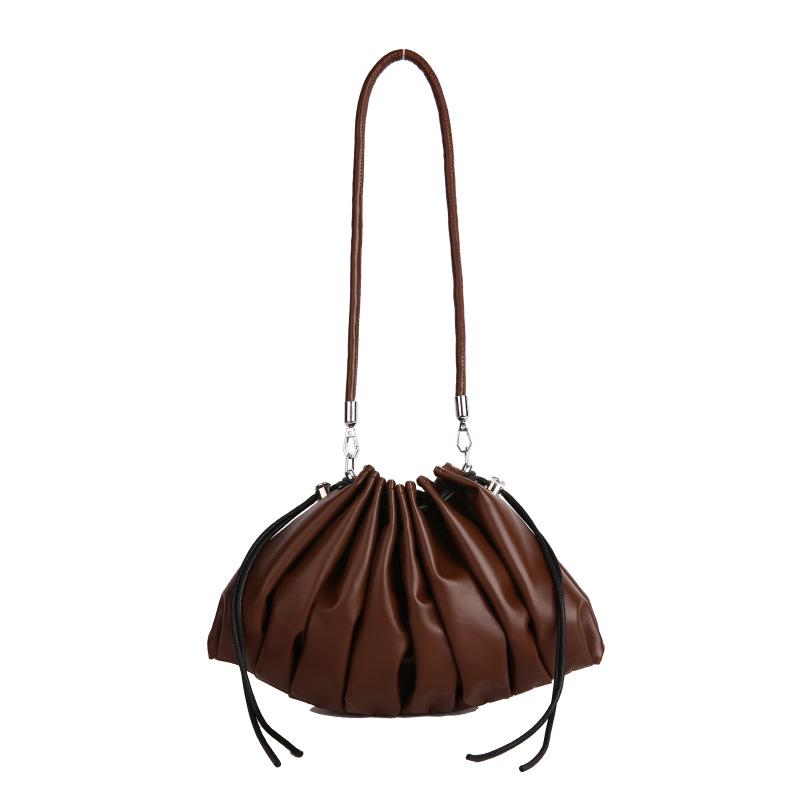 Plissierte Wolke Damen Umhängetasche Knödelform - Trendig, Vielseitig, Großes Fassungsvermögen, Schultertasche mit Kordelzug