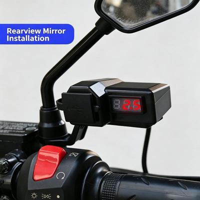 Motorcycle Dual USB Phone Charger 9-90V Wide Voltage Waterproof Moto Accessory for All Smartphone Models