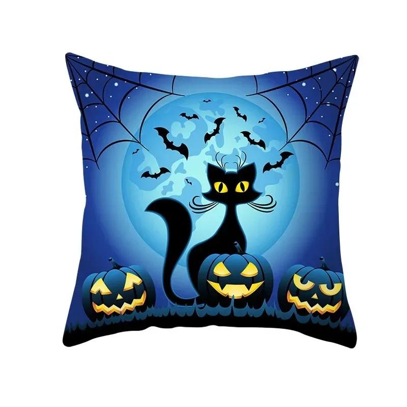 Halloween decorative cushion funny cat pillow sleeve is suitable for home living room sofa waist cushion bedroom decoration