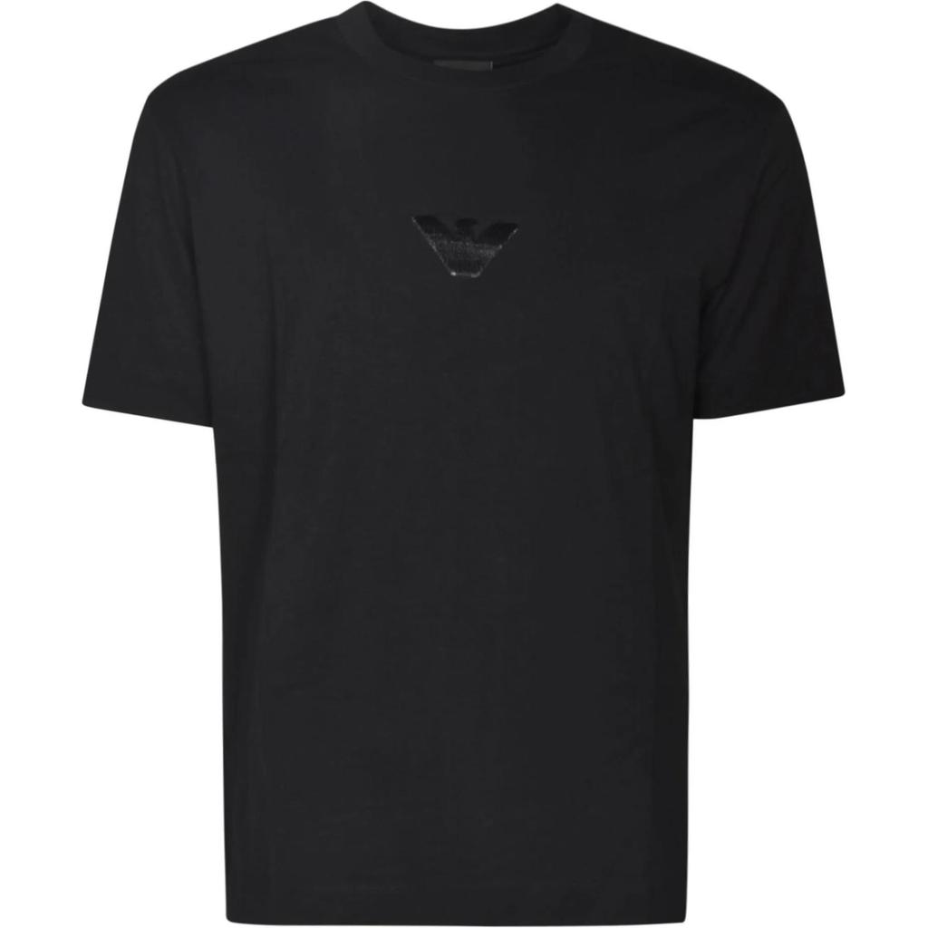 Emporio Armani Solid Color Round Neck Logo Fitted Short Sleeve T-Shirt Men tops Black 3D1TH0-1JOCZ-0999