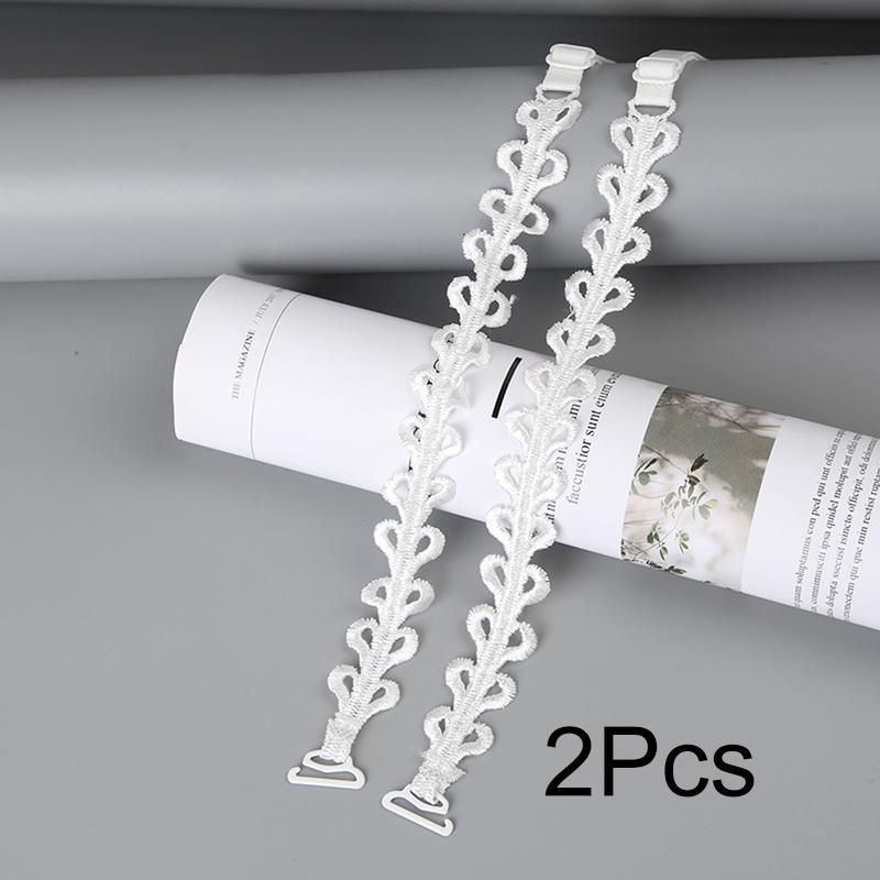 

1 пара вышитых ремней, мягкий ремешок для нижнего белья, регулировка, модный ремешок для шеи, нежный кружевной аксессуар, ремешок для бюстгальтера белый