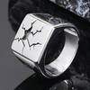 Cuervo, Anillo de Acero de Titanio, Anillo Dominante para Hombre de Negocios, Anillo Geométrico Sólido Simple