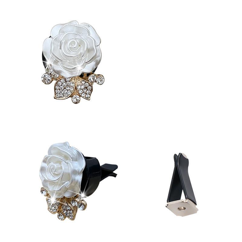 Diamond Flower Pearl Car Vent Air Perfume Clip Freshener Ornaments Decoration