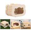 Small Animal Wood Shelter House Small Pet House Cage Accessories Habitat House Hamster Hideouts Playhouse for Chipmunks