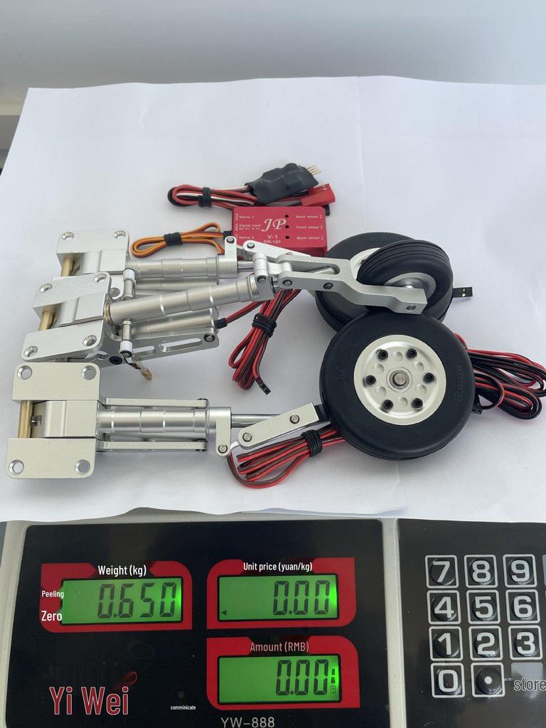 All-Metal Turbofan Remote Control Airplane Landing Gear Set with Braked Wheels
