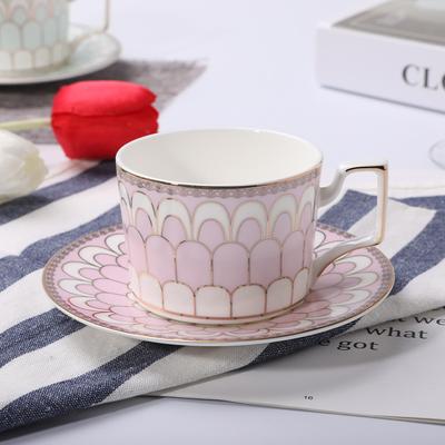 1set Luxury Coffee Cup and Saucer Set ,Ceramic Tea Cup 250ml