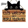 Fun Cat Door Hanger Shaped Welcome Sign Durable Wooden