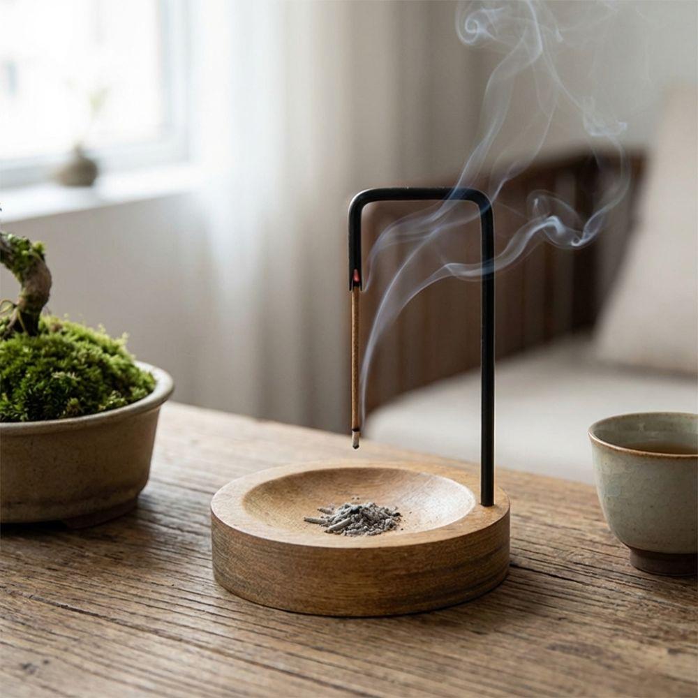 Wooden Incense Stick Stand Minimalist Incense Holder Removable Ash Collector Home Decoration