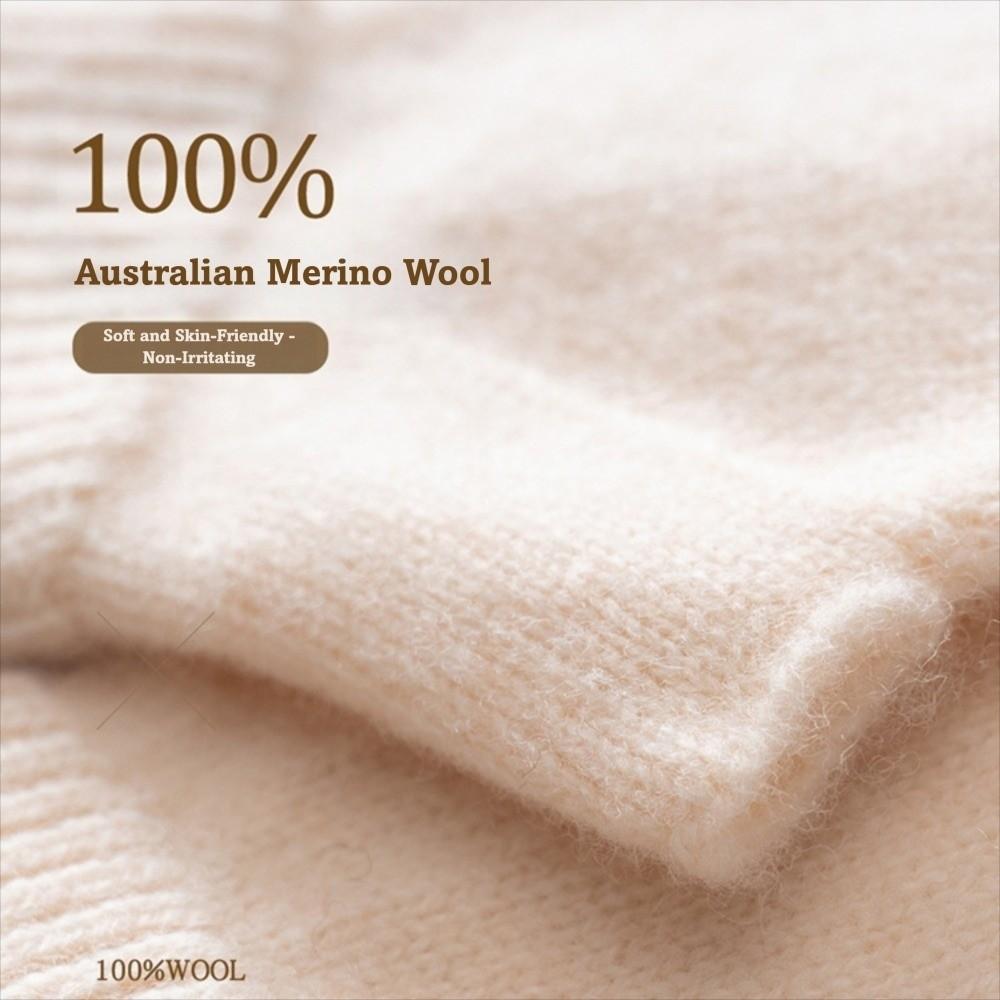 Solid Color Wool Knitted Gloves Cozy Fingerless Gloves Winter Season Women's Wear