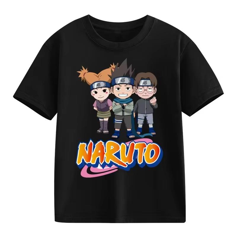 2026 new Naruto Kids Tshirt Cartoon character print pure cotton shortsleeved roundneck shirt