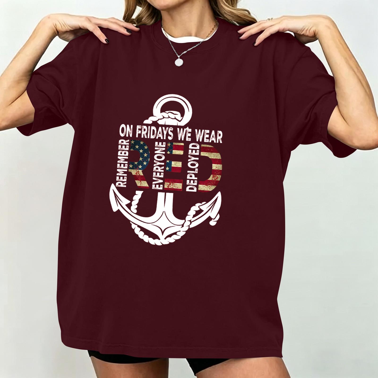 

Women s Casual Short Sleeve T-Shirt Loose Fit Crew Neck Graphic Print Top Comfortable Summer Tee for Daily Wear L винний