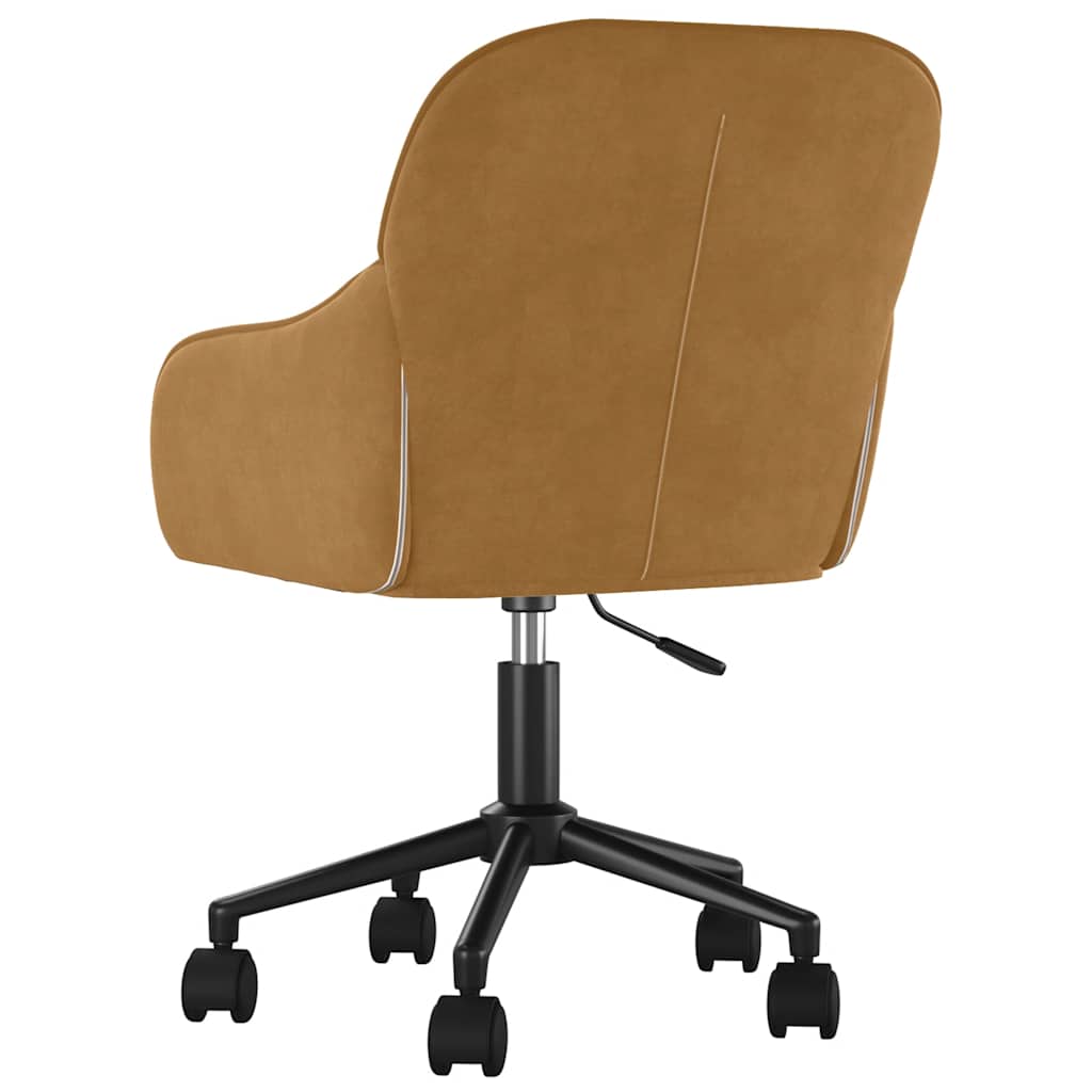 Office Chair Swivel Brown Velvet